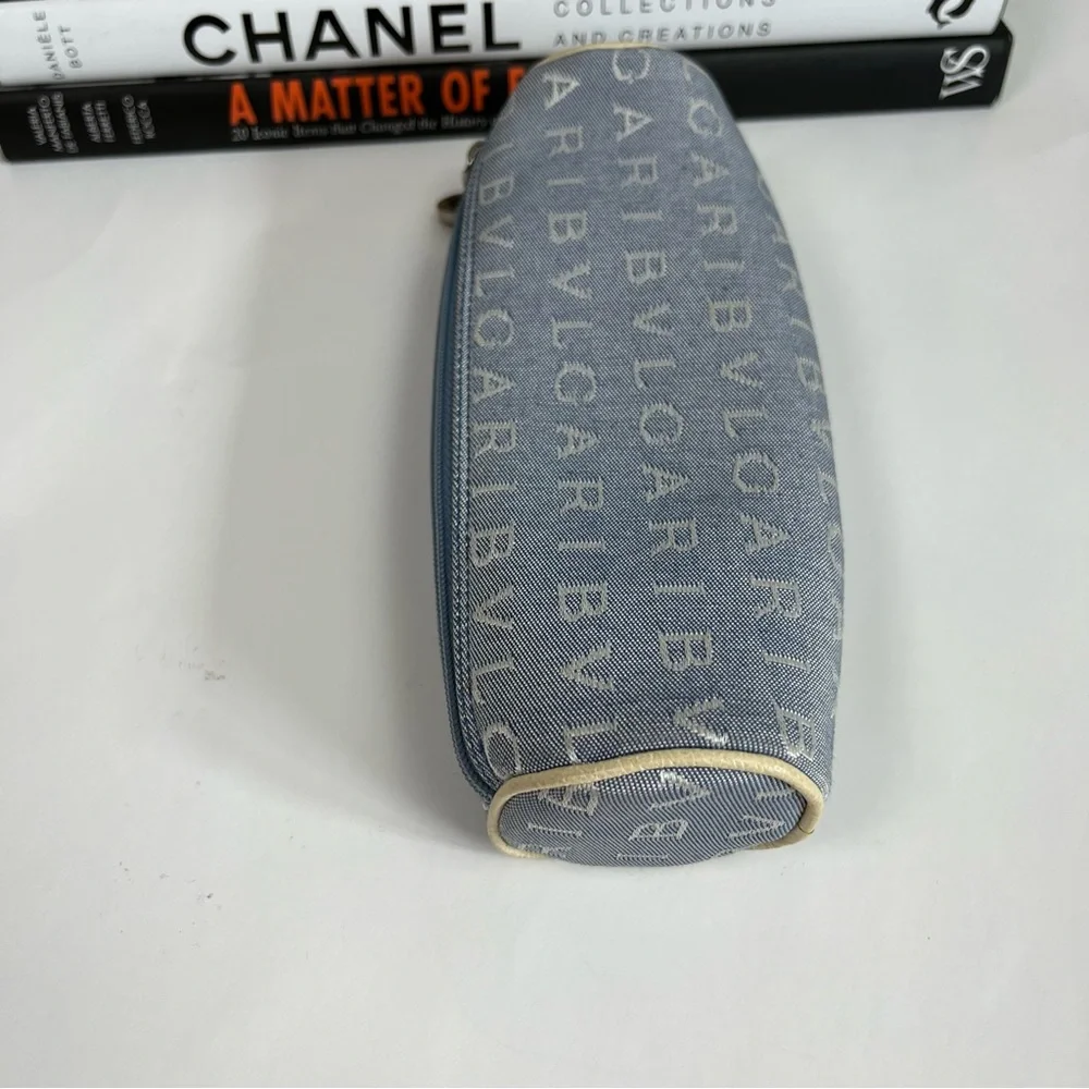 BVLGARI Logo Mania Pouch Canvas Zip Long Wallet